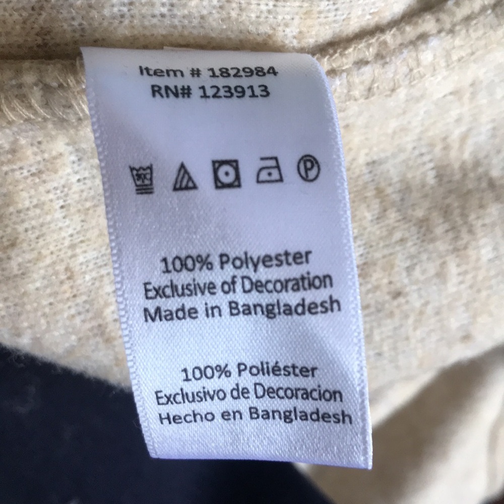 NWOT Vintage JACHS beige 1/4 button faux sherpa pull over mens sweatshirt size L - Picture 10 of 13
